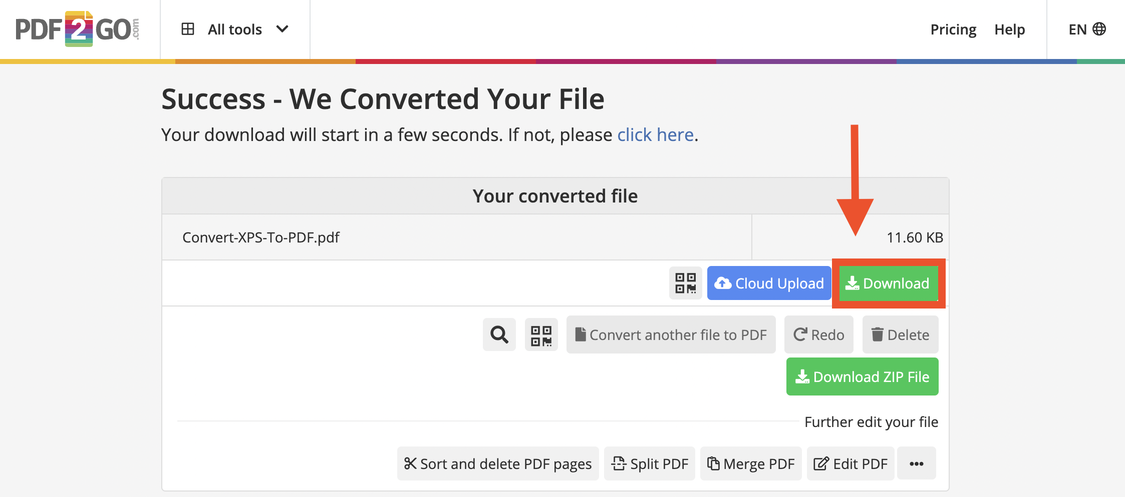 Convert XPS to PDF