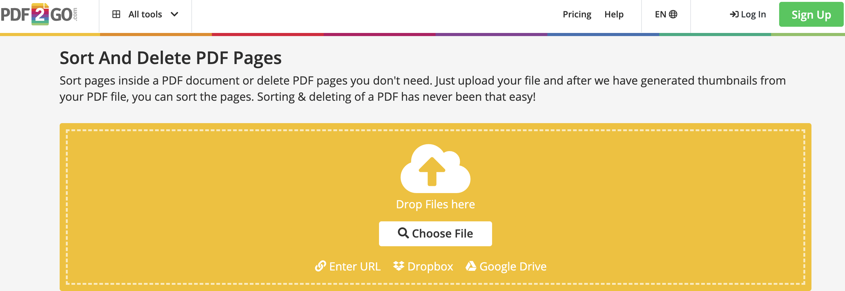 Sort and delete PDF pages