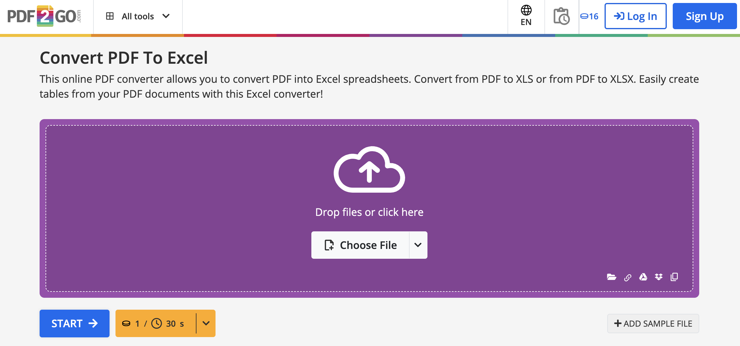 Convert PDF to Excel