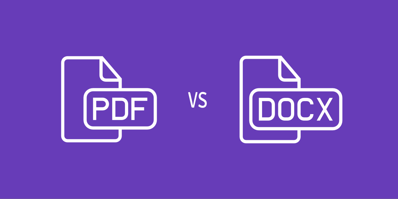 The difference between PDF and DOCX files