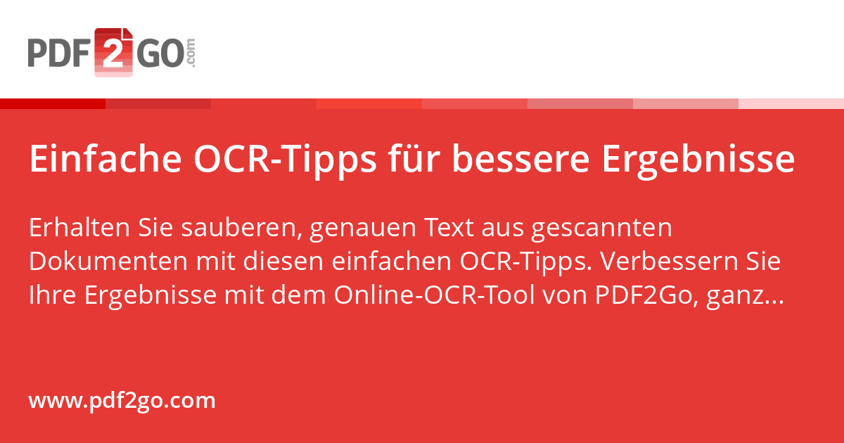 Einfache OCR-Tipps für bessere Ergebnisse