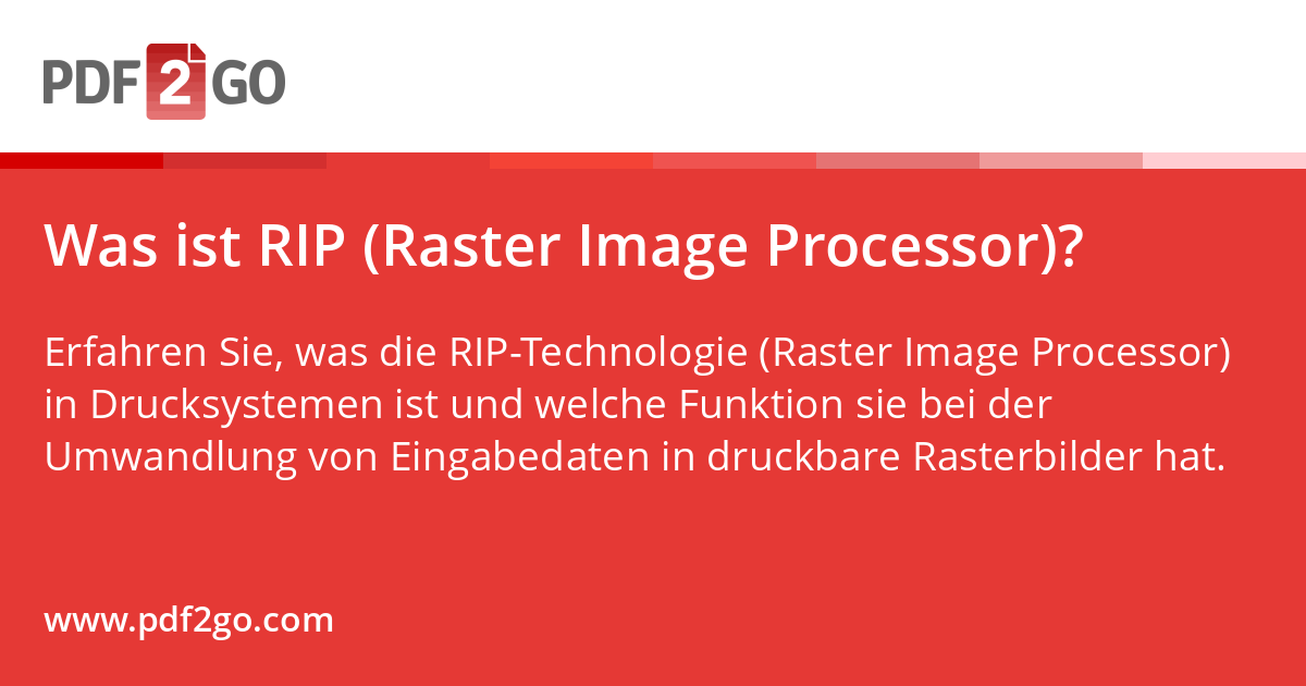 Was Rip Was ist RIP (Raster Image Processor)?