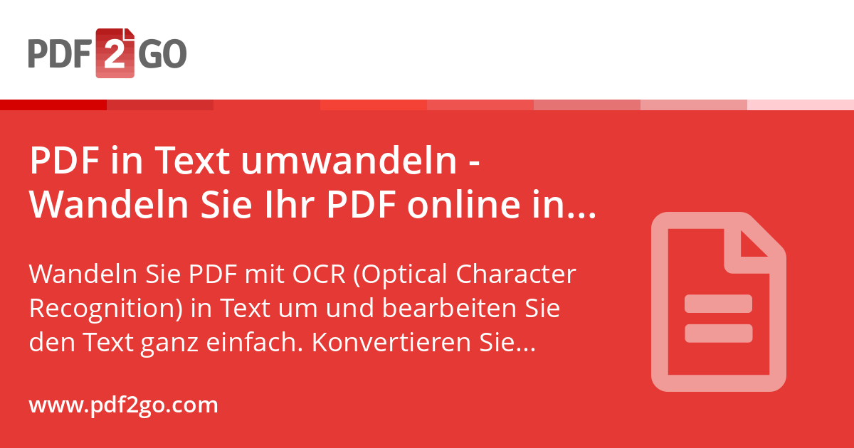PDF in Text umwandeln - Wandeln Sie Ihr PDF online in Text um