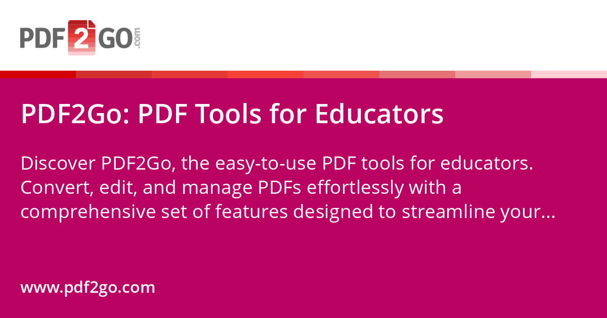 PDF2Go: PDF Tools for Educators