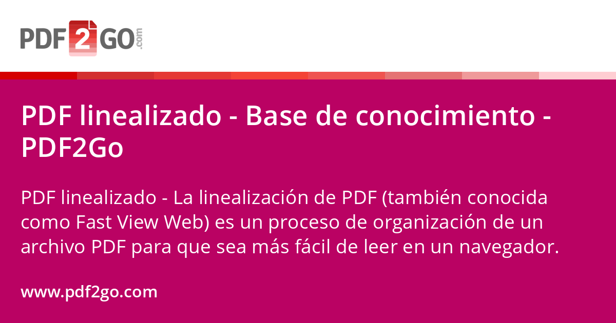 PDF linealizado - Base de conocimiento - PDF2Go