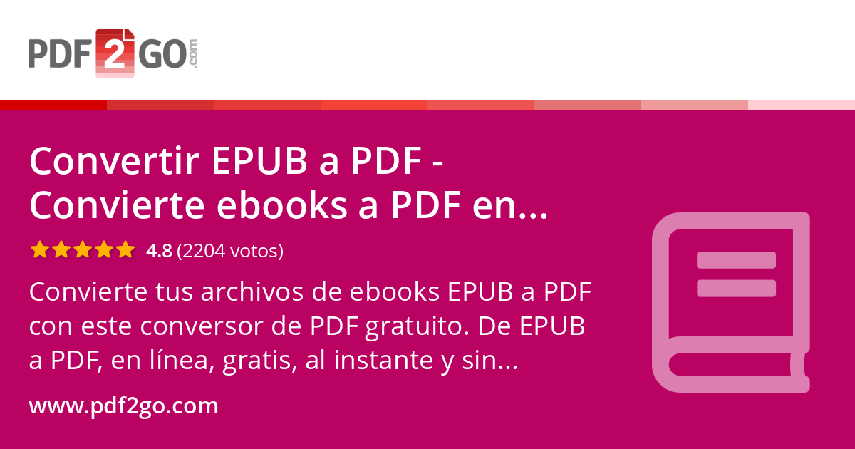 Convertir EPUB a PDF - Convierte ebooks a PDF en línea