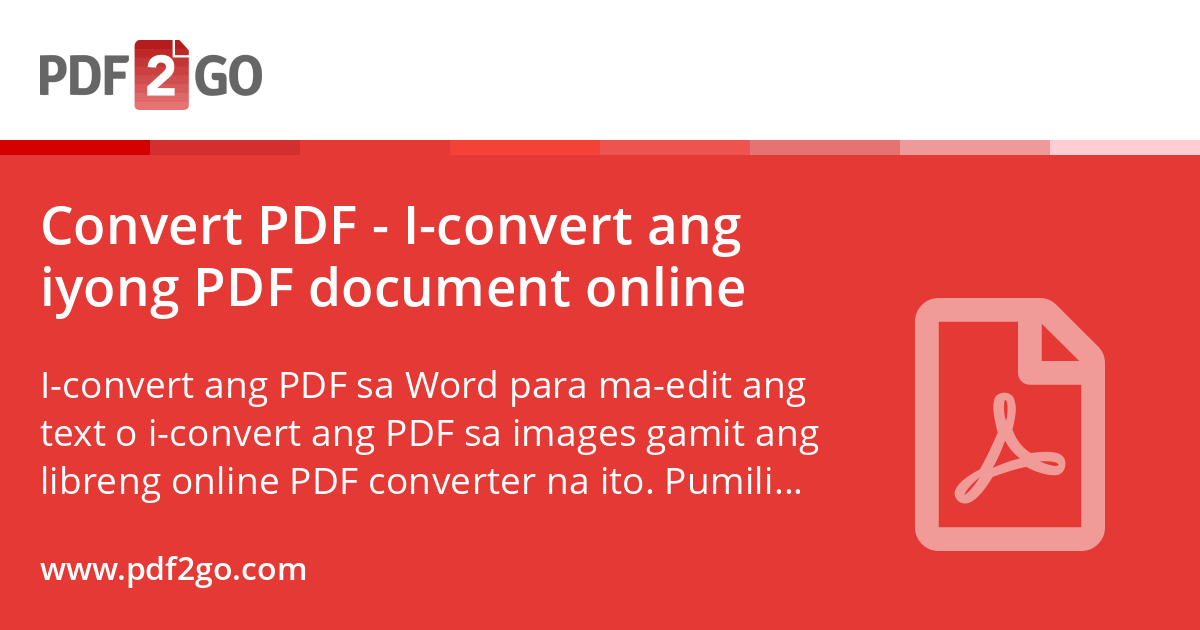 Convert PDF - I-convert ang iyong PDF document online