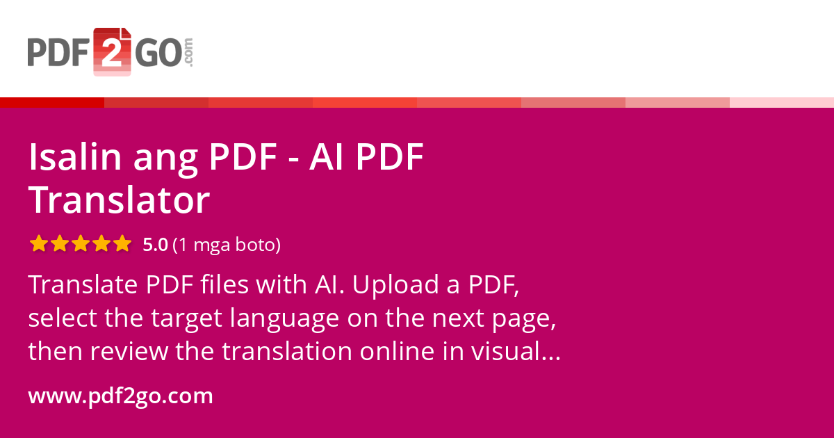 Isalin Isalin ang PDF - AI PDF Translator