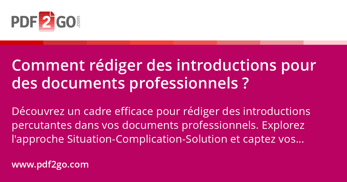 Introduction Des Document Comment rédiger des introductions pour des documents professionnels