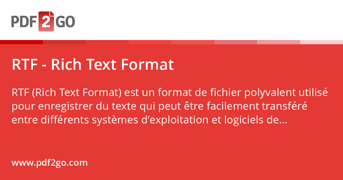 RTF - Rich Text Format