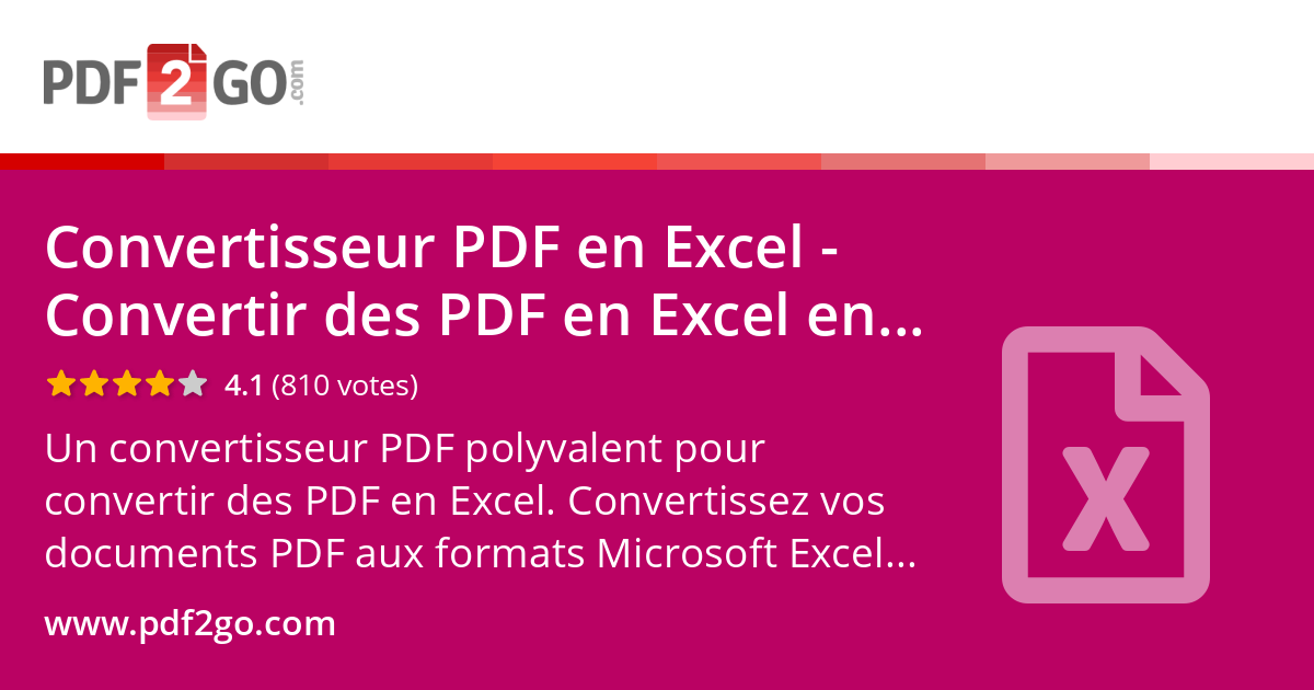 Convertisseur PDF en Excel - Convertir des PDF en Excel en ligne