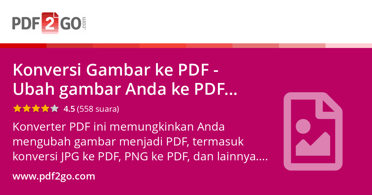 Konversi Gambar ke PDF - Ubah gambar Anda ke PDF secara online