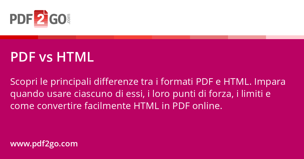 PDF vs HTML