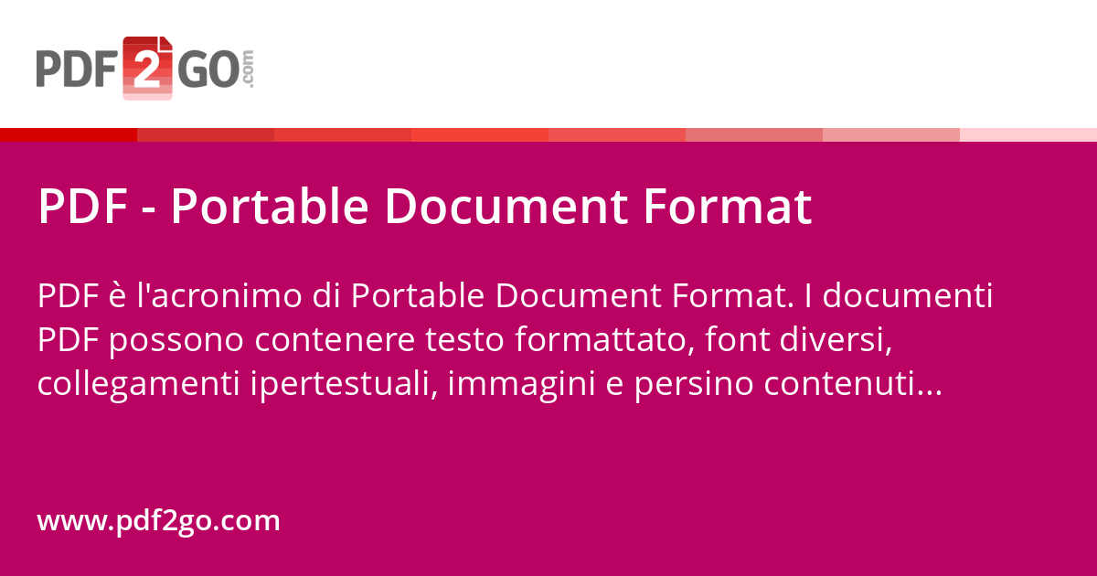 PDF - Portable Document Format