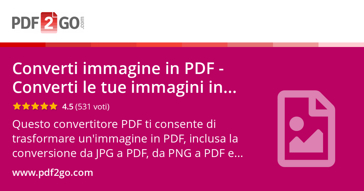 Converti immagine in PDF - Converti le tue immagini in PDF online