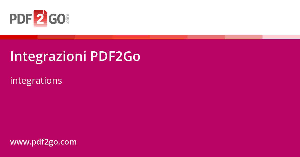 Pdf2go integrations