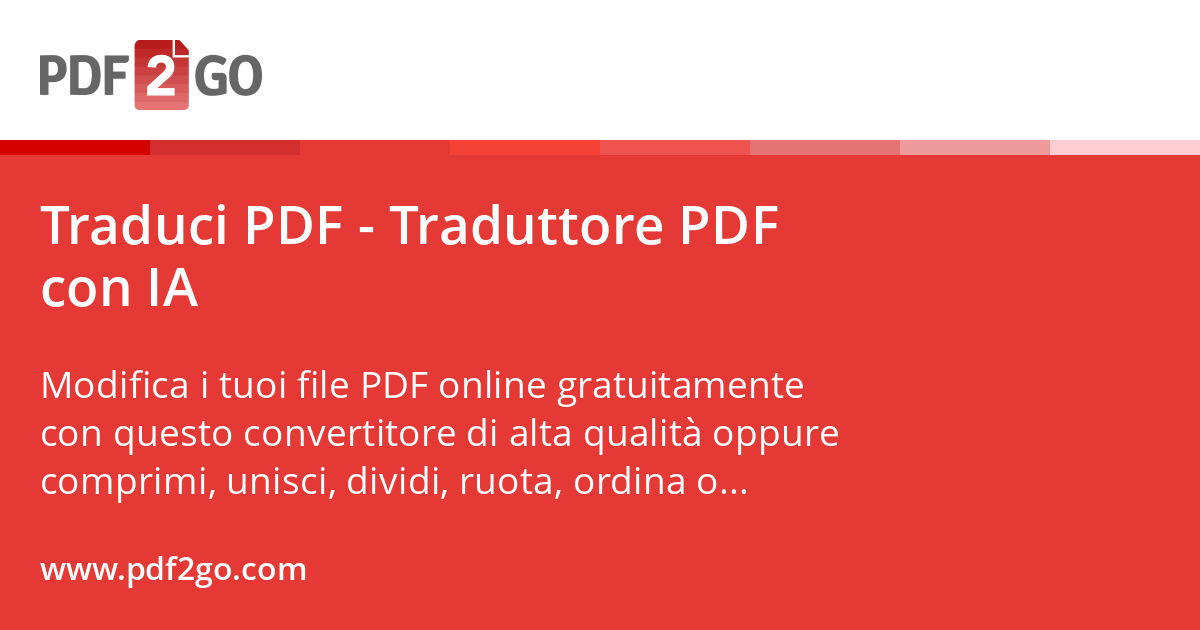 Traduci PDF - Traduttore PDF con IA