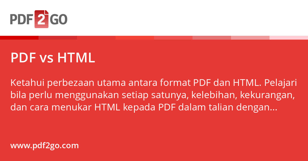 PDF vs HTML