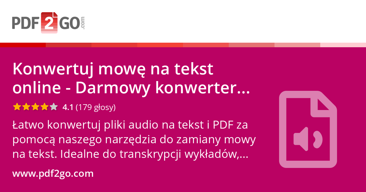 Konwertuj mowę na tekst online - Darmowy konwerter audio