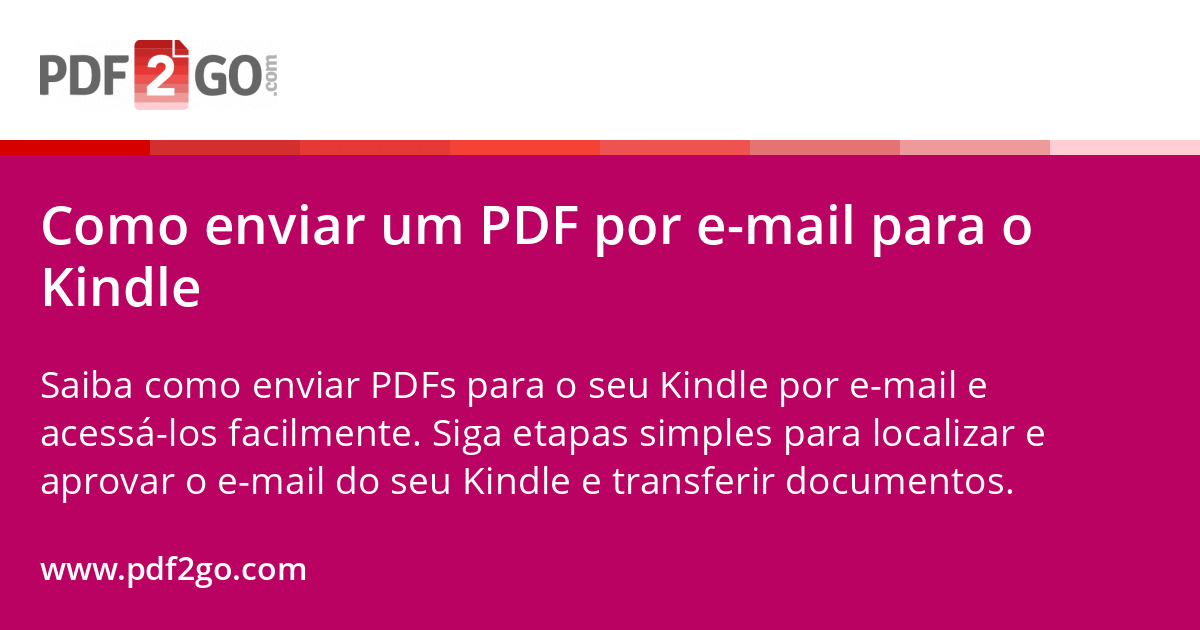 Como enviar um PDF por e-mail para o Kindle