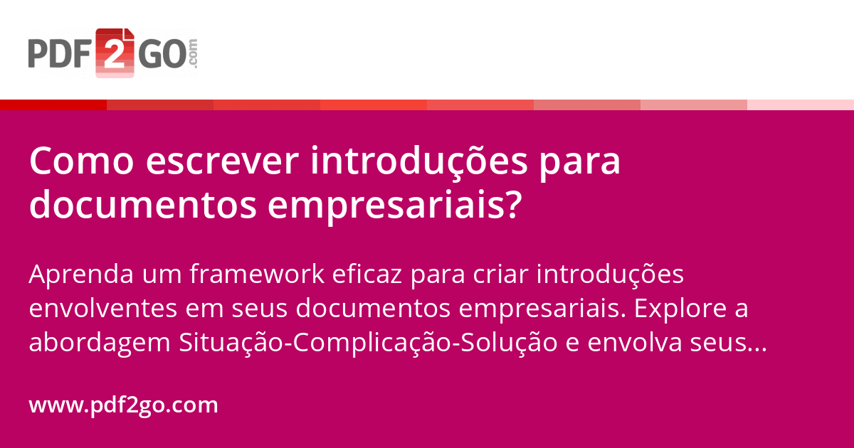 Como escrever introduções para documentos empresariais?
