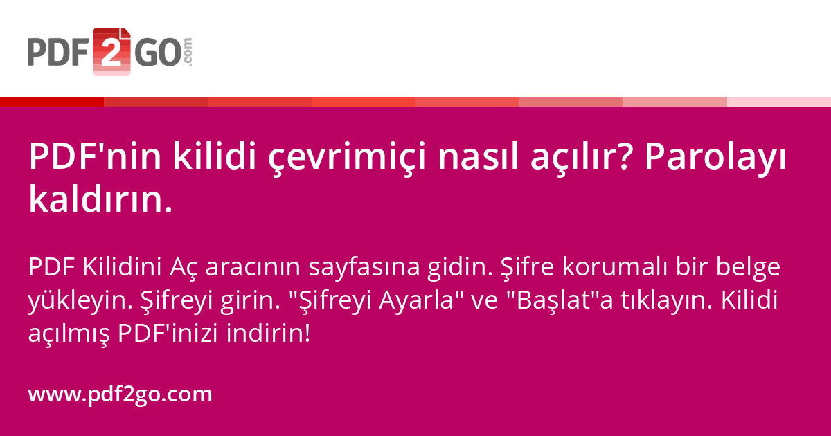 PDF'nin kilidi çevrimiçi nasıl açılır? Parolayı kaldırın.