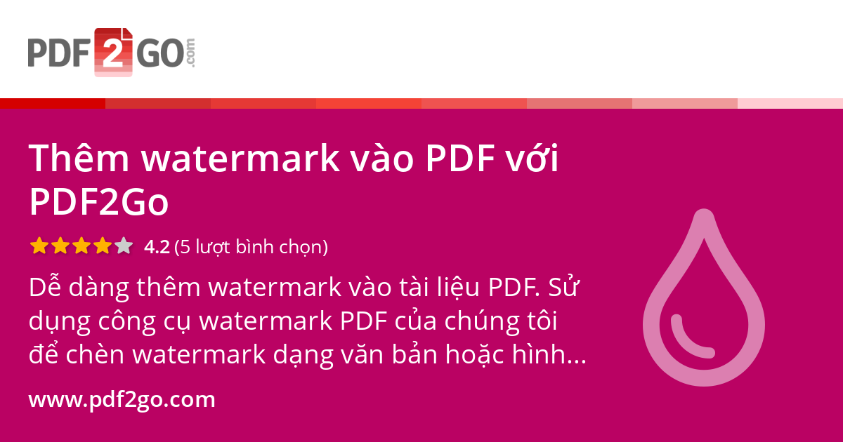 Thêm watermark vào PDF với PDF2Go